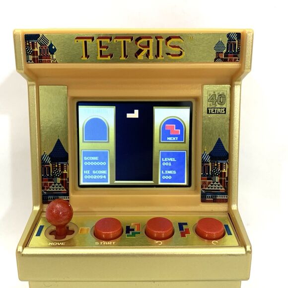 TETRIS GOLD Mini Arcade Game Classic Arcade Electronic Video Handheld Game WORKS - Picture 11 of 11